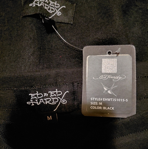 Ed Hardy Black Tiger Y2K Style Hoodie & Shorts Sweatsuit Set Size Medium NWT - Picture 9 of 10